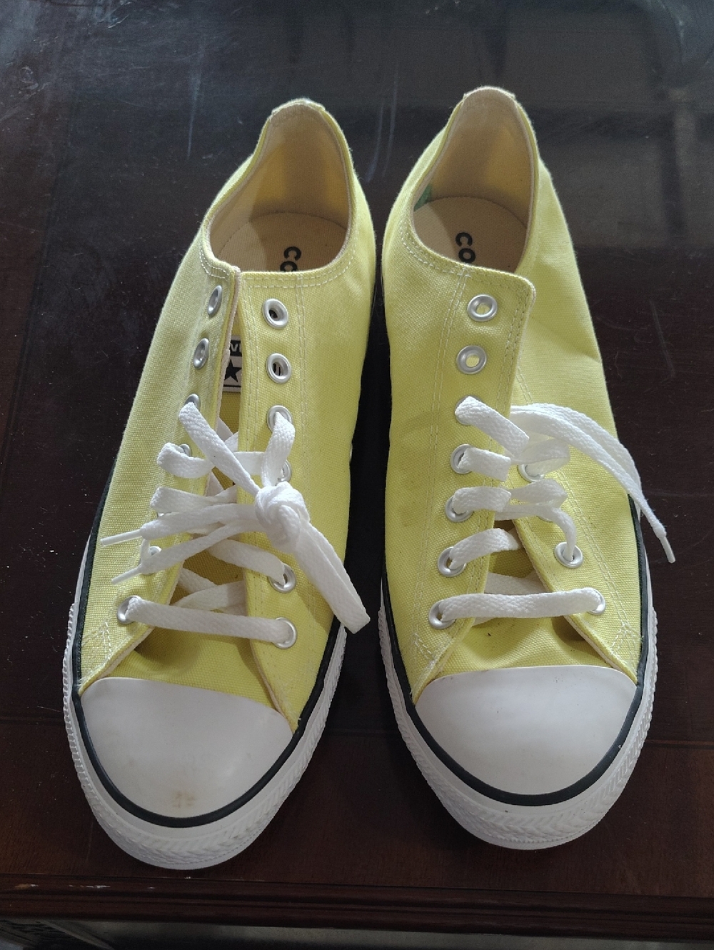 Converse Yellow Low Top Canvas Sneakers with White Soles